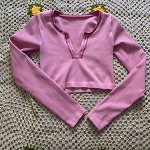 Out from Under Urban Outfitters Pink Long Sleeve Ribbed Top M/L comfy stretchy f